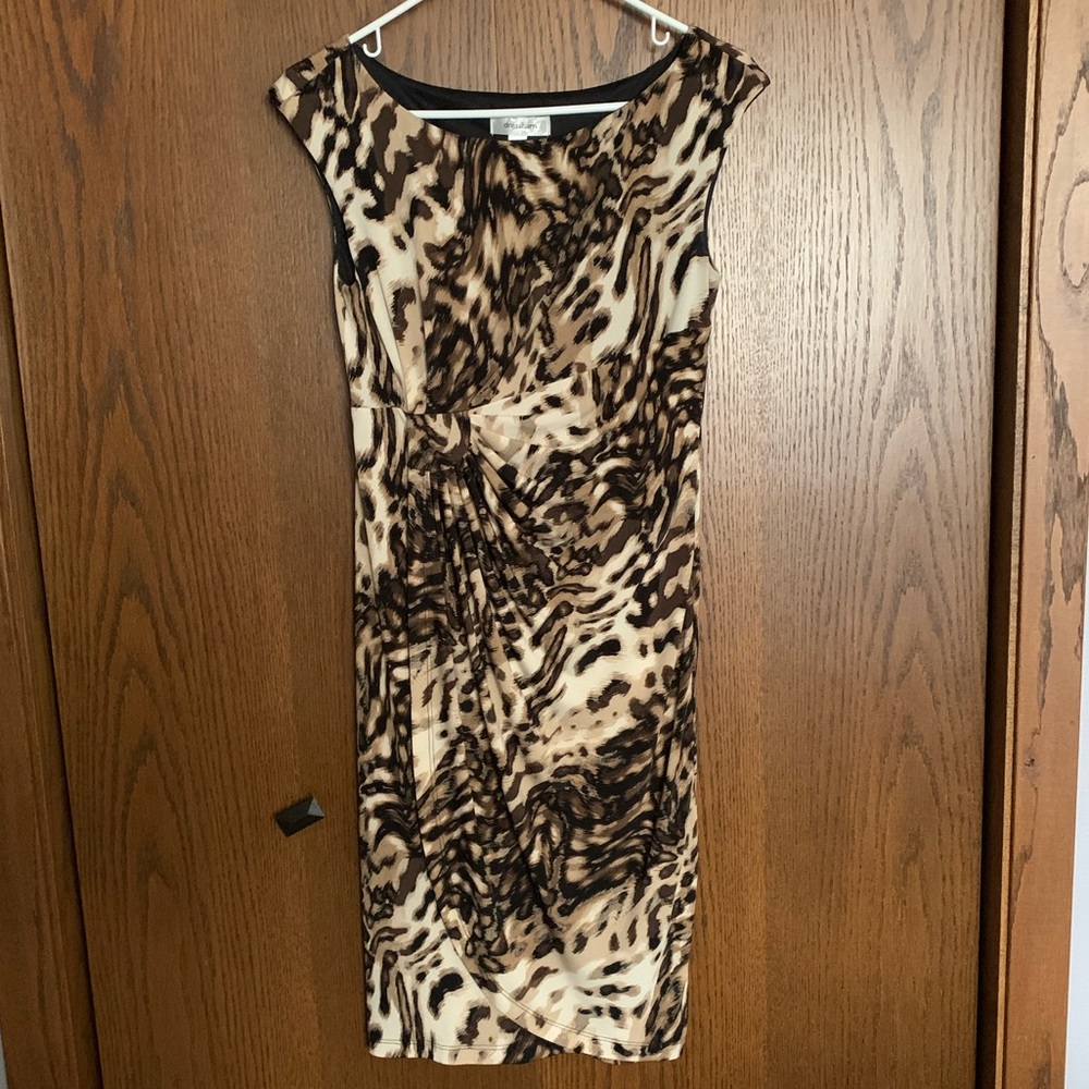 Dressbarn Size 4 Animal Print with Faux Wrap Skirt